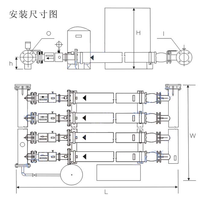 管中泵變頻供水設備安裝尺寸圖