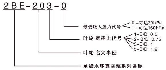 2BE系列水環(huán)式真空泵型號意義